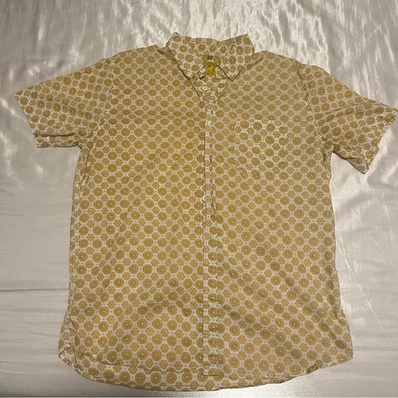 Lost Enterprises Casual Button-Down Hawaiian Cool Pattern Yellow Men’s Small - Picture 3 of 6